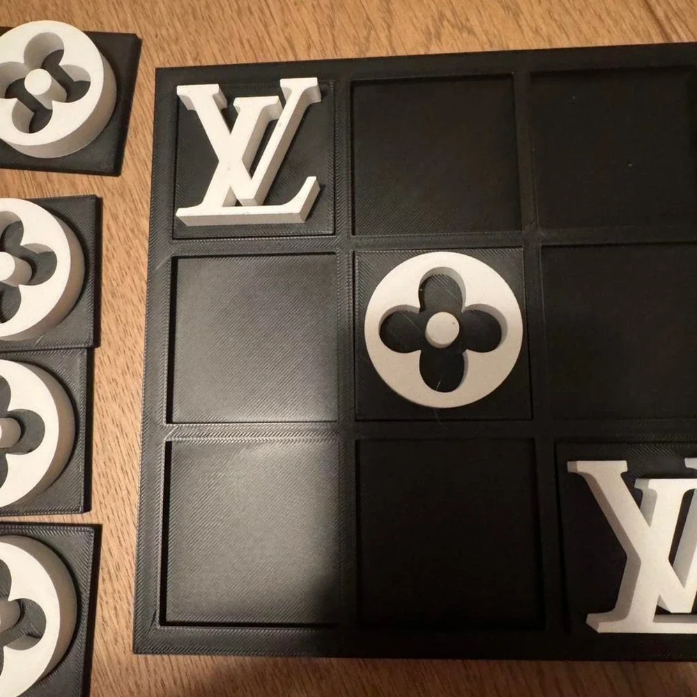 Black and White Tic Tac Toe Coffee Table Game